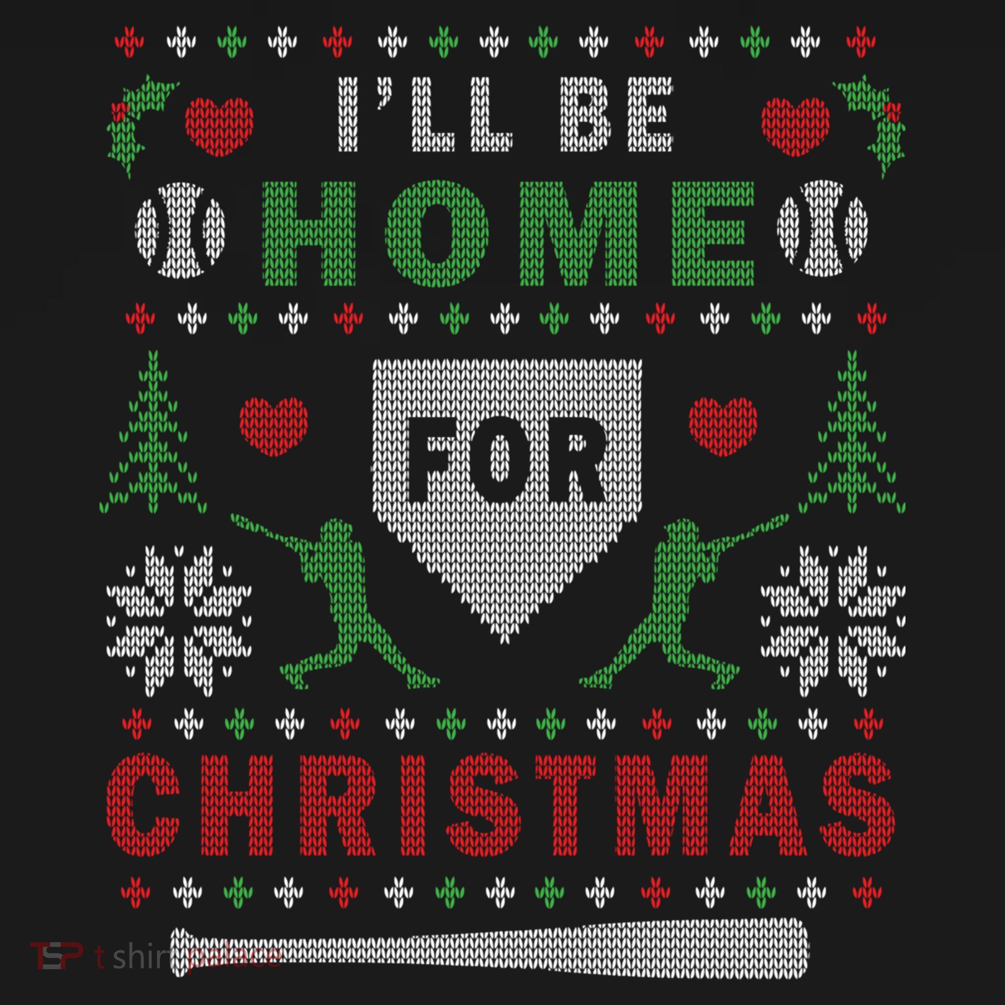 Be Home Baseball Ugly Christmas Sweater Pattern Gift Pajama Set