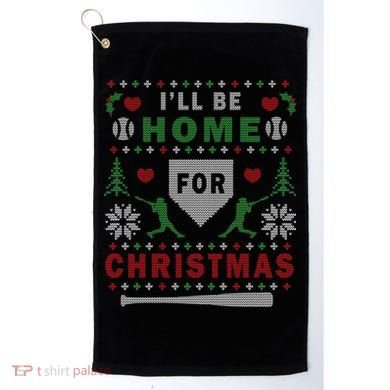 Be Home Baseball Ugly Christmas Sweater Pattern Gift Golf Towel