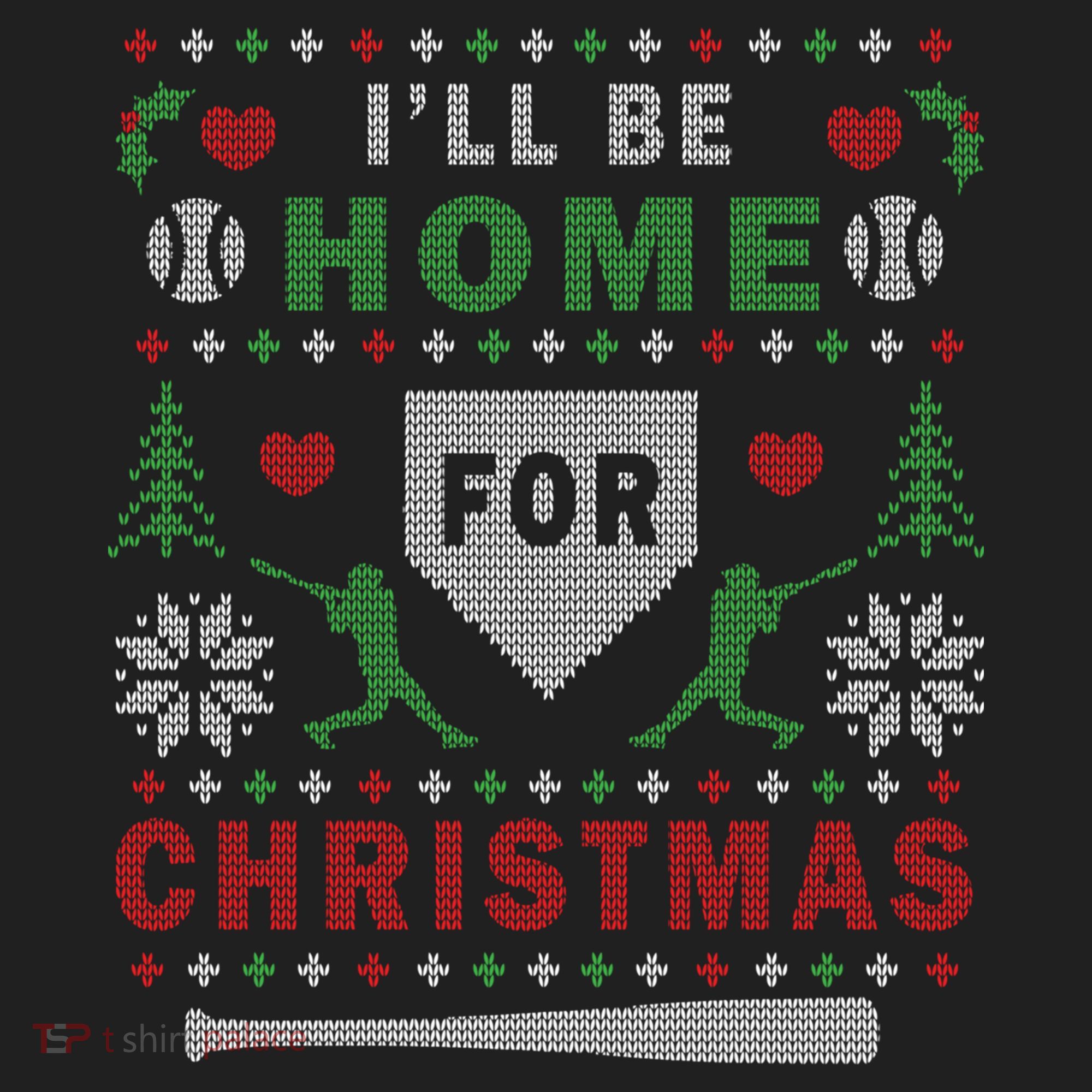 Be Home Baseball Ugly Christmas Sweater Pattern Gift Golf Towel