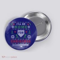 Be Home Baseball Ugly Christmas Sweater Pattern Gift Button thumb 0