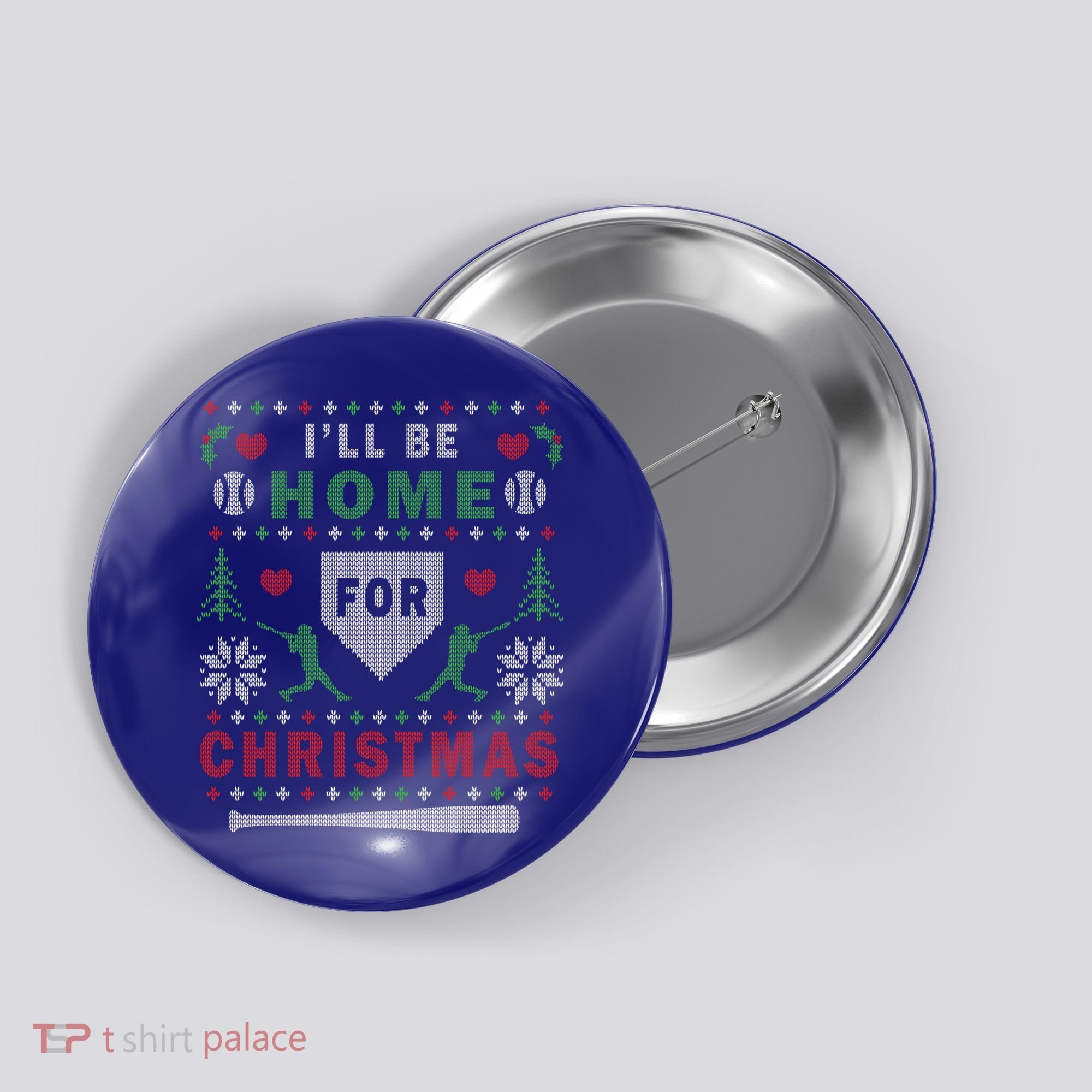 Be Home Baseball Ugly Christmas Sweater Pattern Gift Button