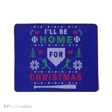 Be Home Baseball Ugly Christmas Sweater Pattern Gift Mousepad