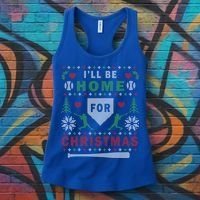 Be Home Baseball Ugly Christmas Sweater Pattern Gift Women's Tank Top thumb 3