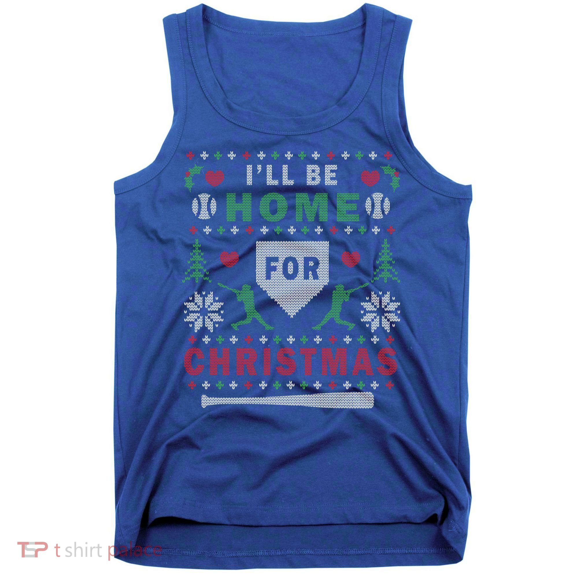 Be Home Baseball Ugly Christmas Sweater Pattern Gift Tank Top