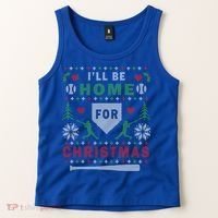 Be Home Baseball Ugly Christmas Sweater Pattern Gift Tank Top thumb 2