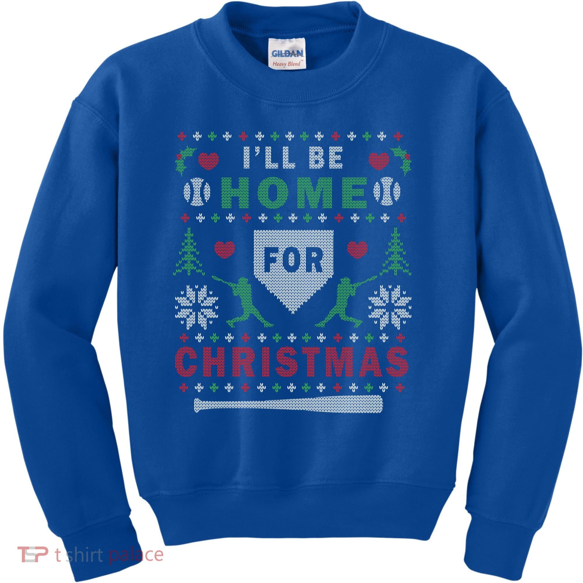 Be Home Baseball Ugly Christmas Sweater Pattern Gift Kids Sweatshirt