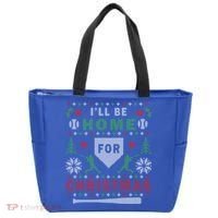 Be Home Baseball Ugly Christmas Sweater Pattern Gift Tote Bag thumb 0