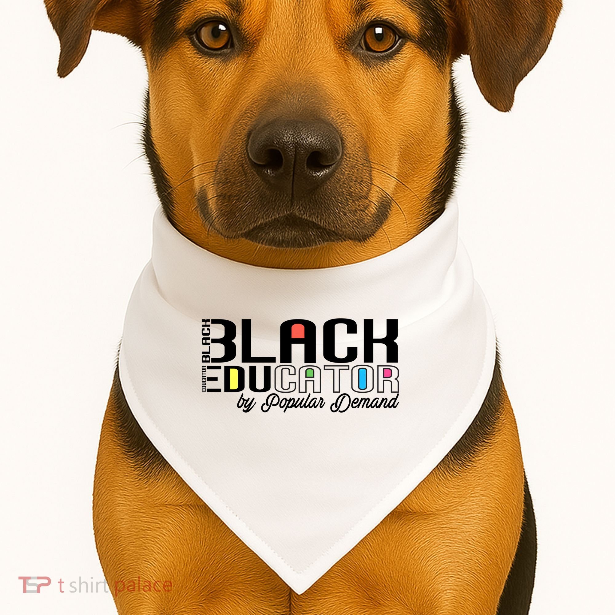 Black History Black Educator By Popular Ded Afro Teacher Gift USA-Made Doggie Bandana