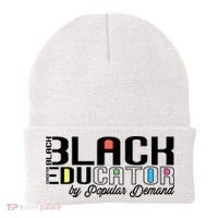 Black History Black Educator By Popular Ded Afro Teacher Gift Beanie thumb 0