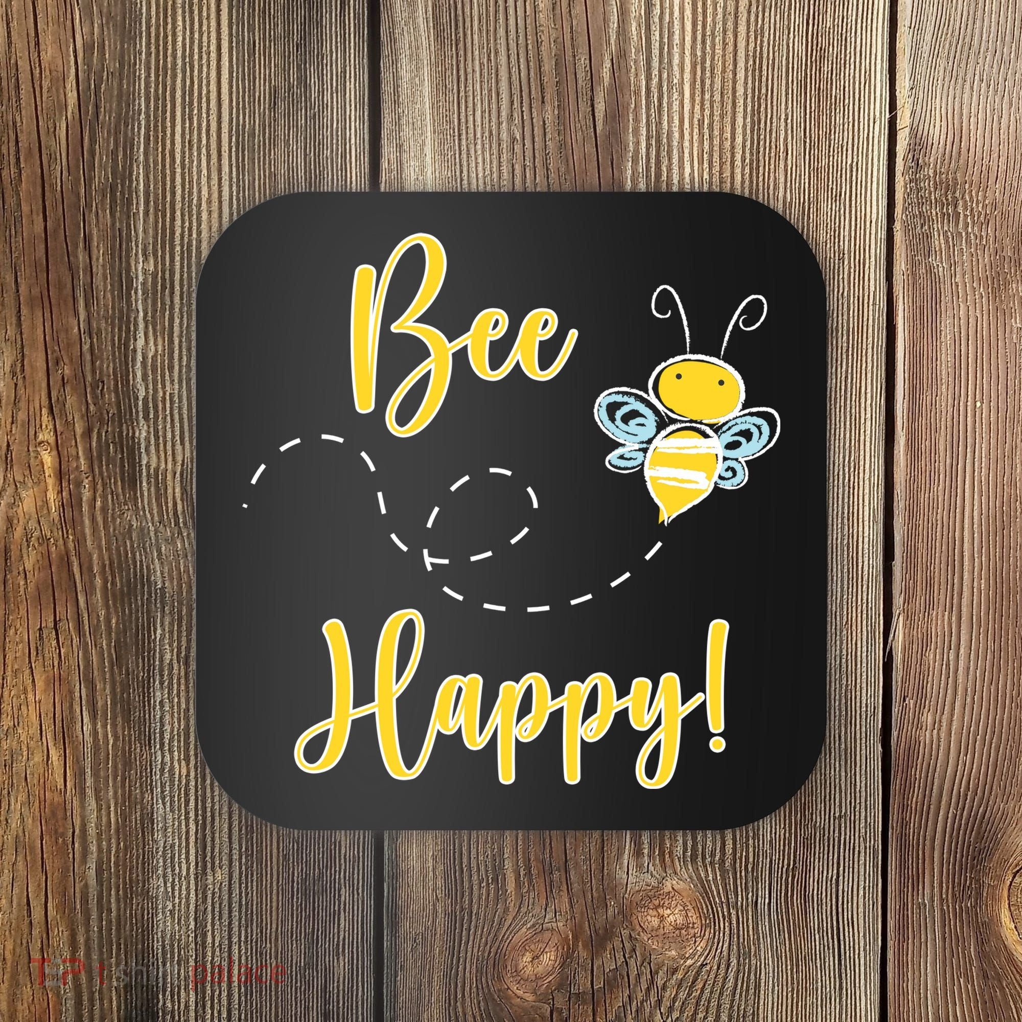 Bee Happy Bumblebee Cute Gift Coaster