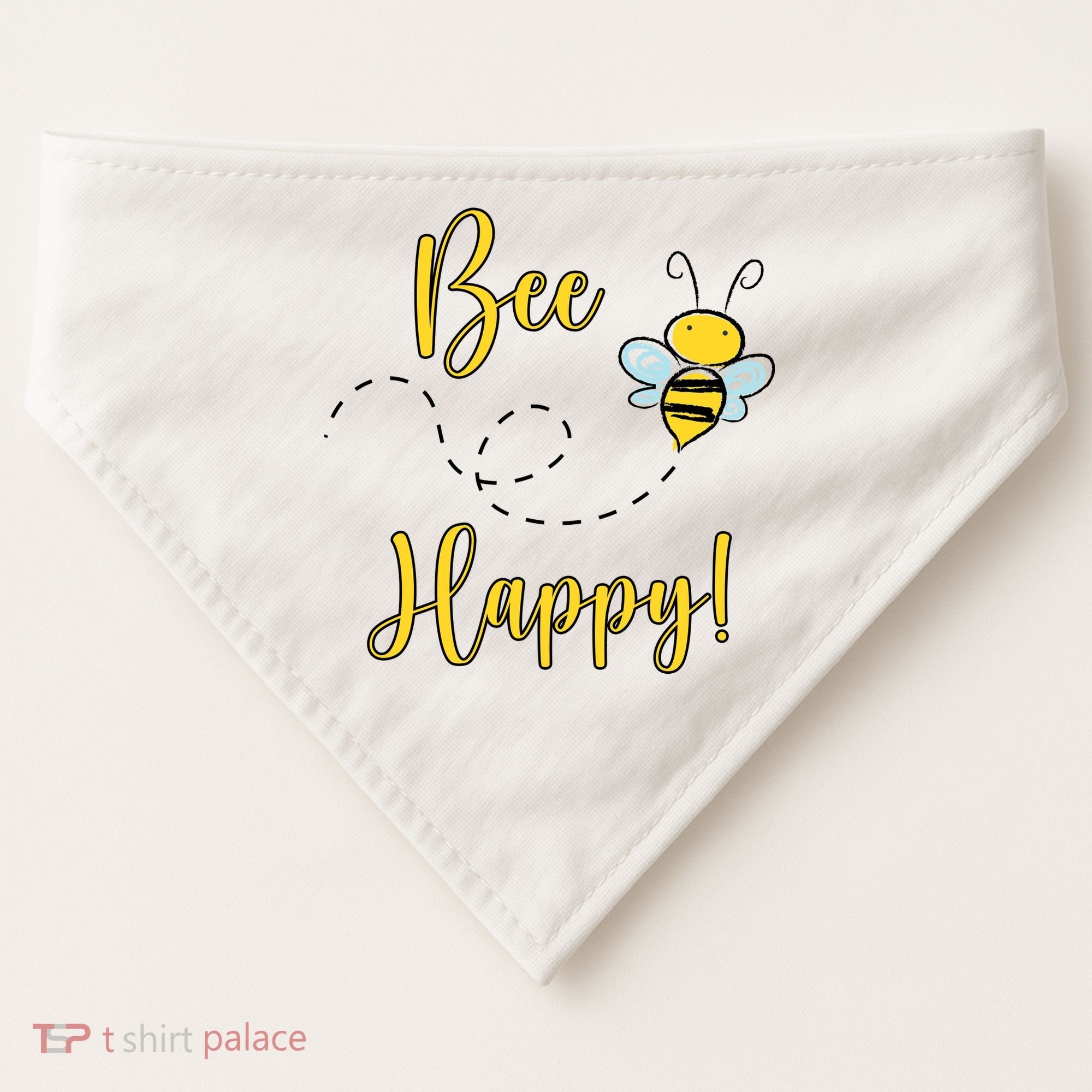 Bee Happy Bumblebee Cute Gift USA-Made Doggie Bandana