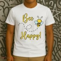 Bee Happy Bumblebee Cute Gift T-Shirt thumb 3