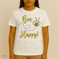 Bee Happy Bumblebee Cute Gift T-Shirt thumb 4