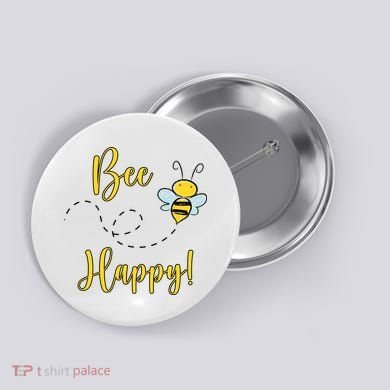 Bee Happy Bumblebee Cute Gift Button
