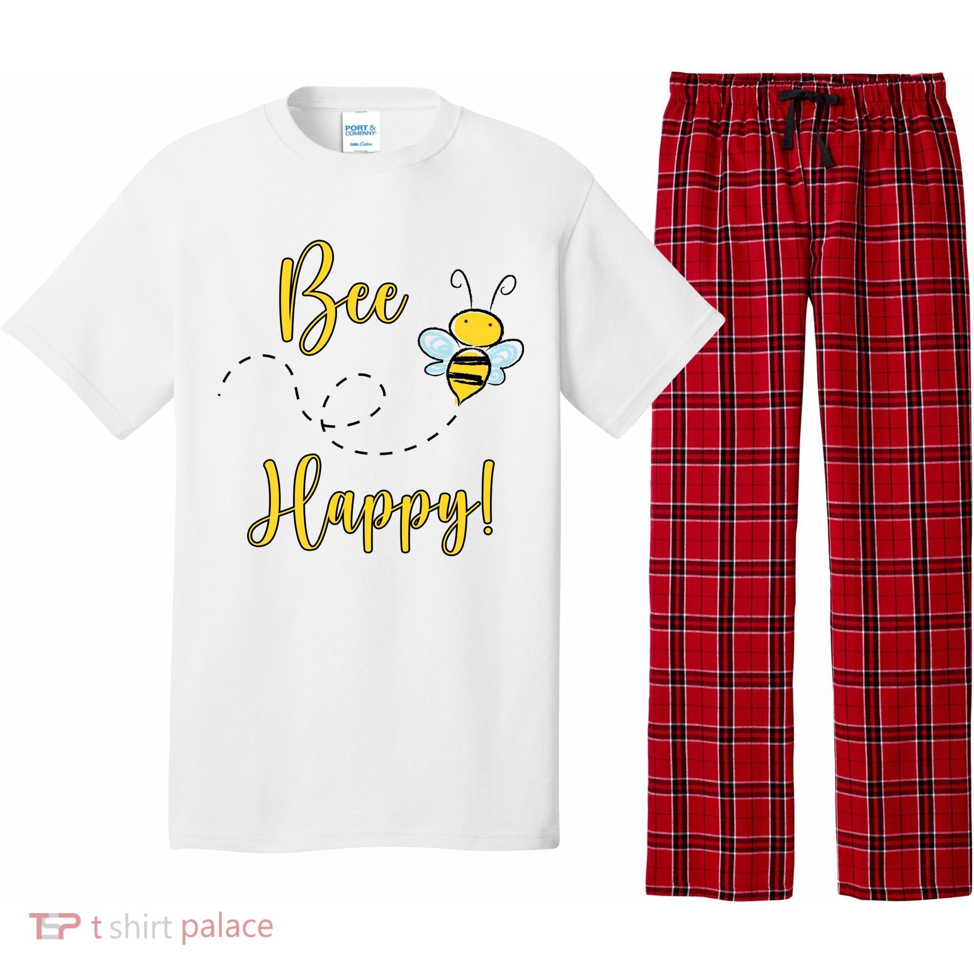Bee Happy Bumblebee Cute Gift Pajama Set