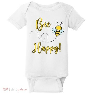 Bee Happy Bumblebee Cute Gift Baby Bodysuit