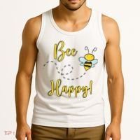 Bee Happy Bumblebee Cute Gift Tank Top thumb 3