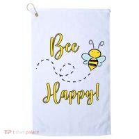 Bee Happy Bumblebee Cute Gift Golf Towel thumb 0