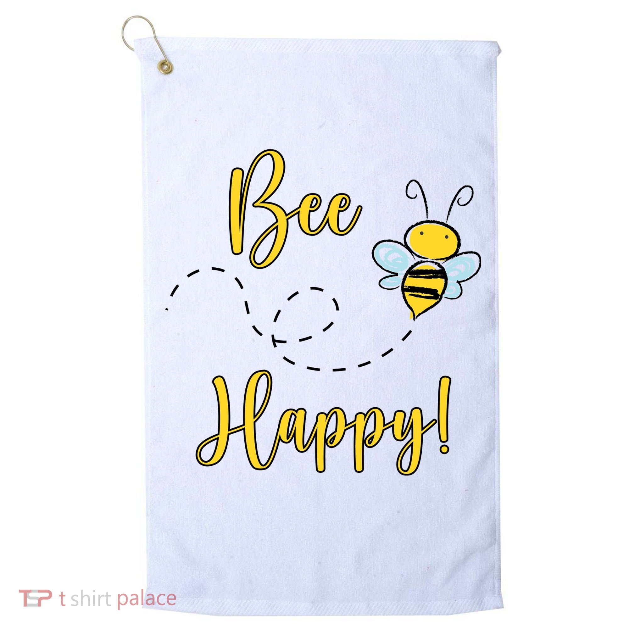 Bee Happy Bumblebee Cute Gift Golf Towel