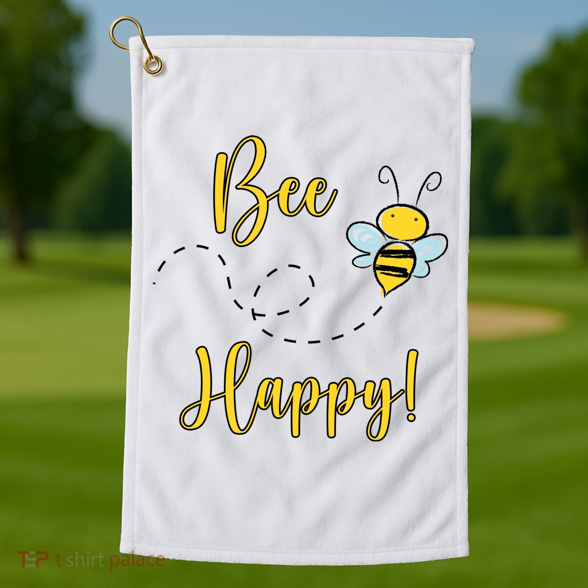 Bee Happy Bumblebee Cute Gift Golf Towel