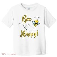 Bee Happy Bumblebee Cute Gift Toddler T-Shirt thumb 0
