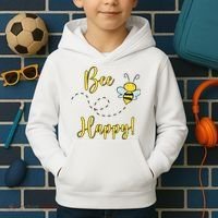 Bee Happy Bumblebee Cute Gift Kids Hoodie thumb 2