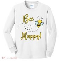 Bee Happy Bumblebee Cute Gift Kids Long Sleeve Shirt thumb 0