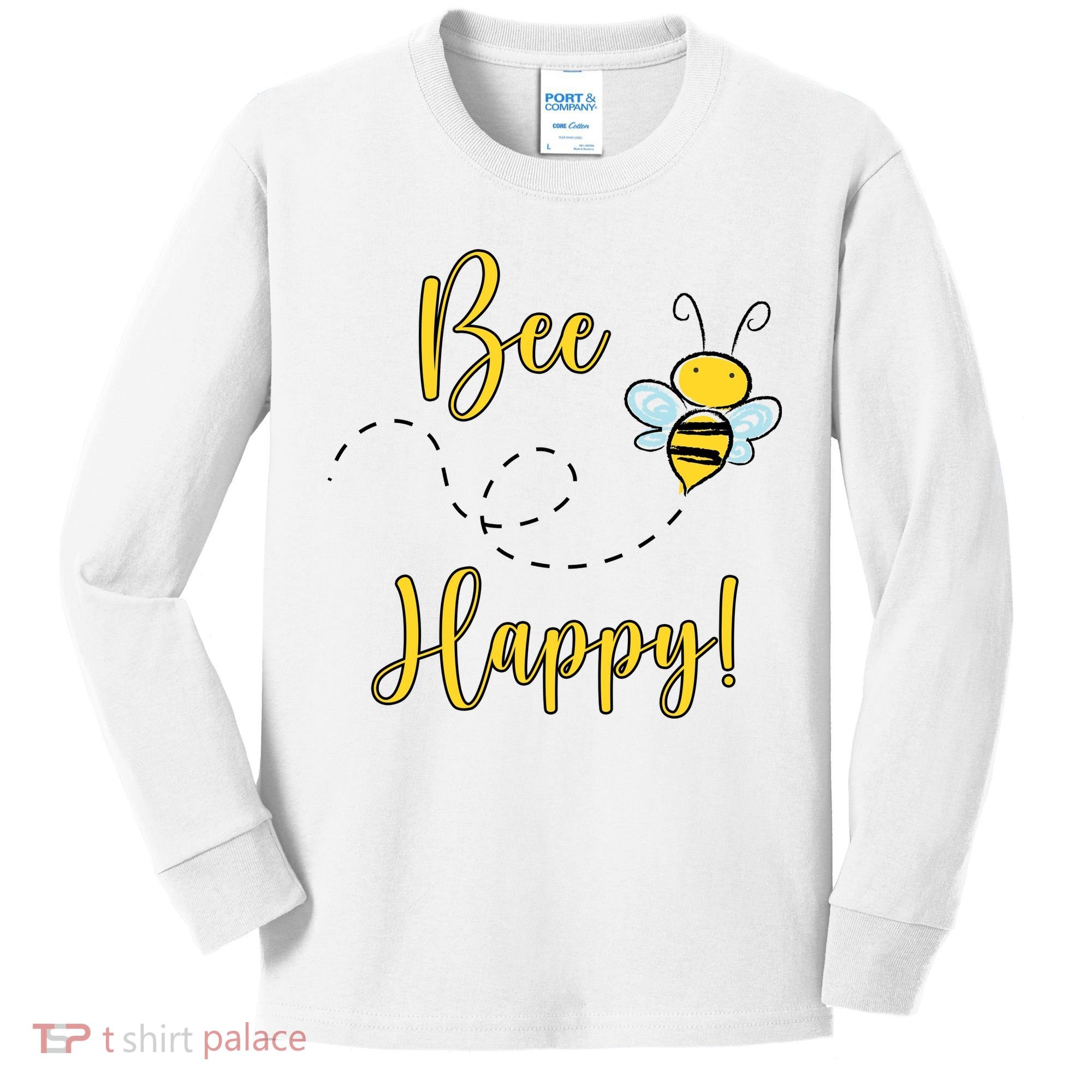 Bee Happy Bumblebee Cute Gift Kids Long Sleeve Shirt