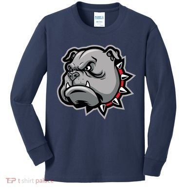 Bulldog Head Kids Long Sleeve Shirt