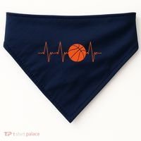 Basketball Heartbeat Bball Gift USA-Made Doggie Bandana thumb 0