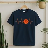 Basketball Heartbeat Bball Gift T-Shirt thumb 2