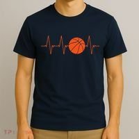 Basketball Heartbeat Bball Gift T-Shirt thumb 3