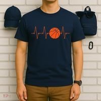 Basketball Heartbeat Bball Gift T-Shirt thumb 6
