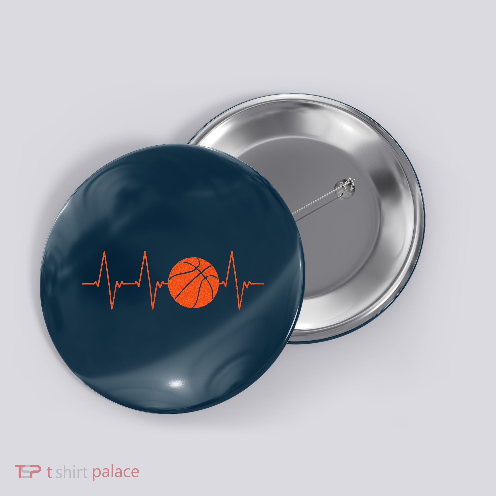 Basketball Heartbeat Bball Gift Button