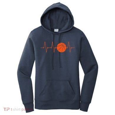 Basketball Heartbeat Bball Gift Women's Hoodie