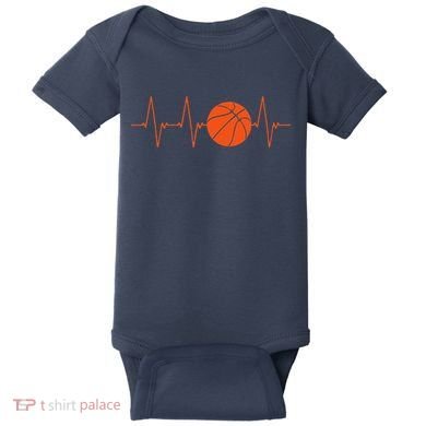 Basketball Heartbeat Bball Gift Baby Bodysuit