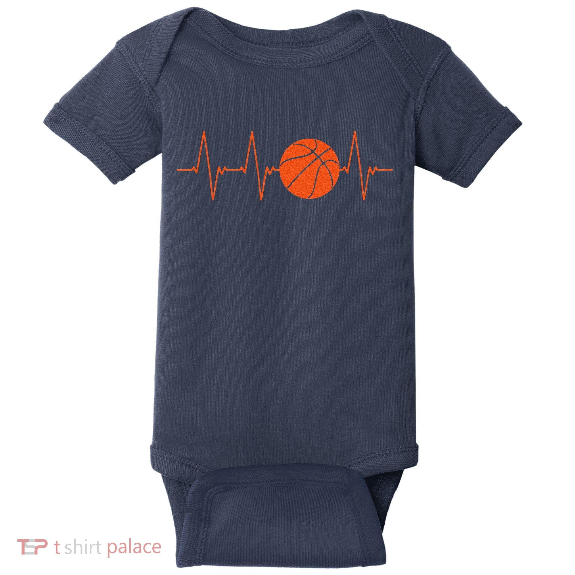 Basketball Heartbeat Bball Gift Baby Bodysuit