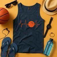 Basketball Heartbeat Bball Gift Tank Top thumb 4