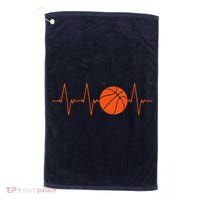 Basketball Heartbeat Bball Gift Golf Towel thumb 0