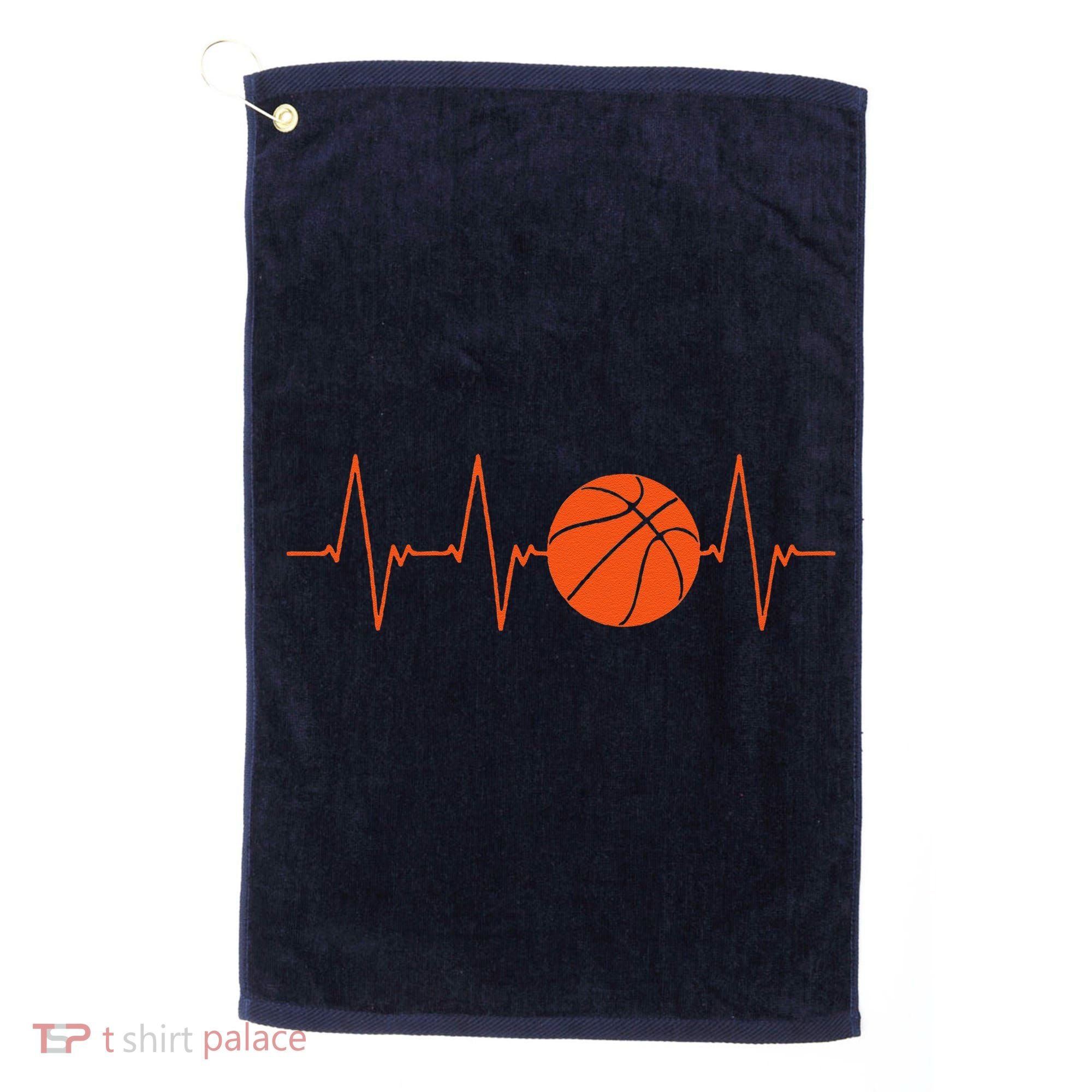 Basketball Heartbeat Bball Gift Golf Towel