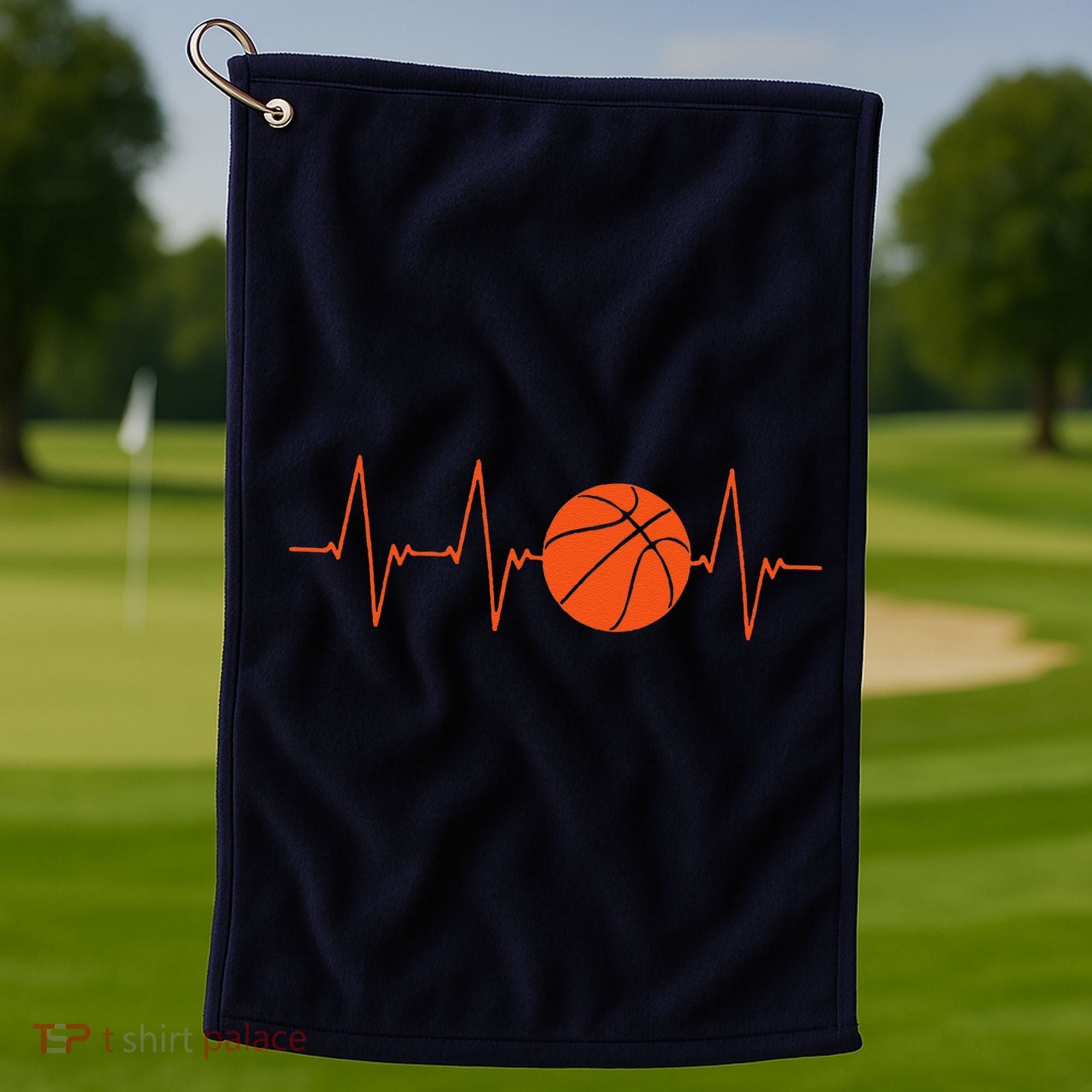 Basketball Heartbeat Bball Gift Golf Towel
