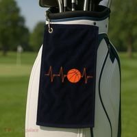 Basketball Heartbeat Bball Gift Golf Towel thumb 2