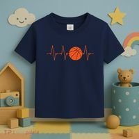 Basketball Heartbeat Bball Gift Toddler T-Shirt thumb 3