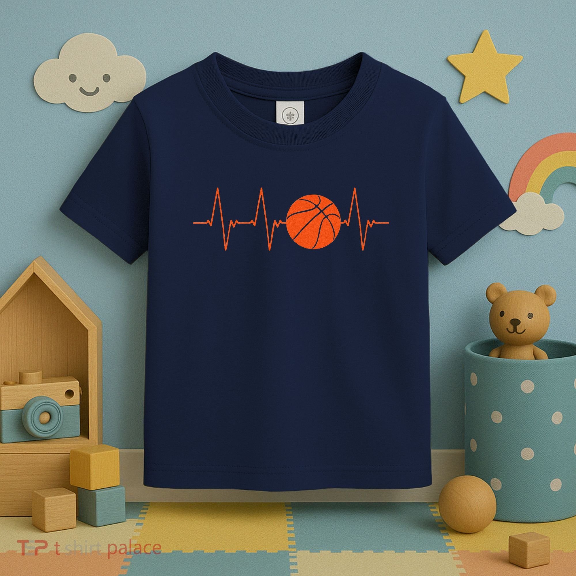 Basketball Heartbeat Bball Gift Toddler T-Shirt