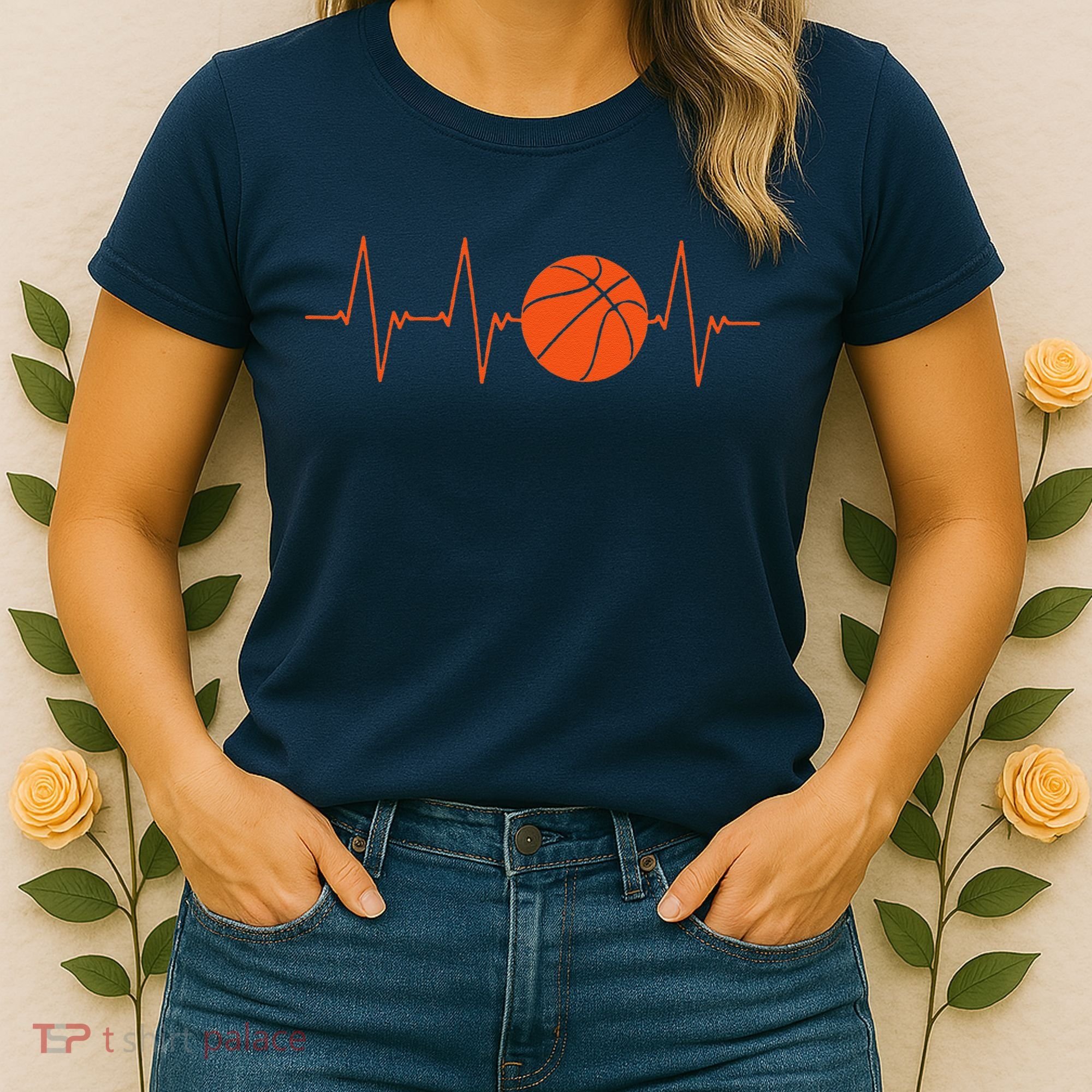 Basketball Heartbeat Bball Gift Women's T-Shirt