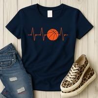 Basketball Heartbeat Bball Gift Women's T-Shirt thumb 3