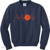 Basketball Heartbeat Bball Gift Kids Sweatshirt thumb 0