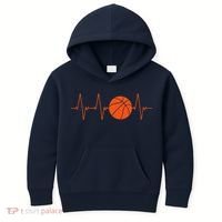 Basketball Heartbeat Bball Gift Kids Hoodie thumb 0