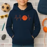 Basketball Heartbeat Bball Gift Kids Hoodie thumb 2