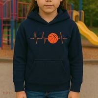 Basketball Heartbeat Bball Gift Kids Hoodie thumb 3